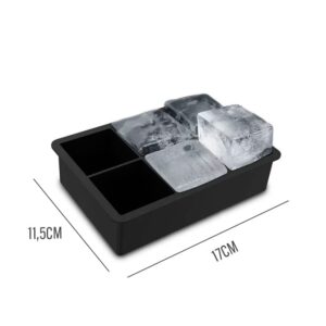 CUBETERA SILICONA 6 HIELOS NEGRO