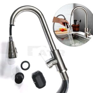 CANILLA FLEXIBLE DE COCINA PLATEADA