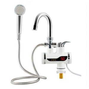 CANILLA ELÉCTRICA C/ DUCHA DE MANO Y VISOR PARED