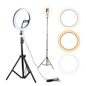 ARO 12" (30CM) BLANCO CON TRIPODE 2.1 M